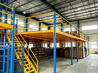 HONGXIN Étagère de mezzanine robuste en acier laminé à froid sans boulons, personnalisable, 2/3 niveaux, revêtement poudré, protection contre la corrosion