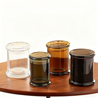 Bocaux à bougies cylindriques en verre transparent personnalisés, créatifs, ambrés, pour bougies d'aromathérapie, décoration intérieure, Noël