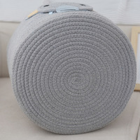 KUYUE Petits paniers en corde de coton avec motif thème safari, organisateur de chambre d'enfant, rangement pour jouets de chat et de chien (petit éléphant) avec poignée en tissu