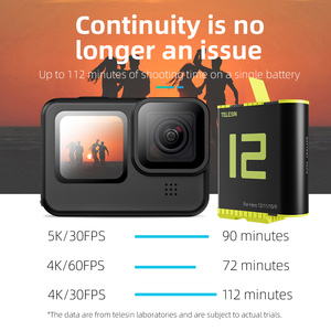 Batterie au lithium-ion Telesin, batterie de remplacement pour les caméras d'action GoPro <span class=keywords><strong>Hero</strong></span> 12/11/10/9 -- Batterie <span class=keywords><strong>Go</strong></span> <span class=keywords><strong>Pro</strong></span> - Product Image 5