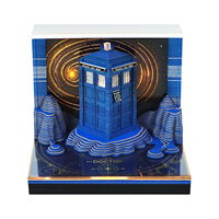 Bloc-notes 3D Calendrier 2027 Cabine de Police Bleue, Bloc-notes en Papier, Décoration de Bureau, Papeterie de Luxe, Cadeau d'Anniversaire pour Garçon, Idée Cadeau de Noël