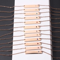Collier Ras-du-Cou Tendance Personnalisé en Acier Inoxydable Poli Miroir, Or et Argent, pour Femmes, Barre avec 12 Pierres de Naissance et Strass