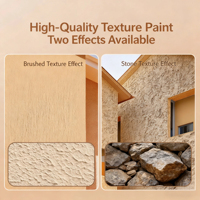Peinture artistique à base d'eau effet sable pour murs, application au rouleau pour un effet brossé, stuc décoratif, fourniture directe usine OEM