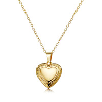 Collar de Acero Inoxidable con Colgante de Corazón Abierto, Cadena para Suéter, Joyería Personalizada para Parejas, con Caja de Corazón y Álbum de Fotos de Amor, que no se desvanece