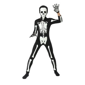 <span class=keywords><strong>Disfraz</strong></span> Unisex de <span class=keywords><strong>Esqueleto</strong></span> de Halloween para Niño y <span class=keywords><strong>Niña</strong></span>, Mono con Estampado 3D, Cosplay que Brilla EN LA Oscuridad - Product Image 6
