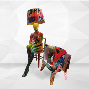 Decorazione <span class=keywords><strong>per</strong></span> mobili interni disegno colorato in fibra di vetro lampada femminile nuda scultura del corpo della donna - Product Image 5