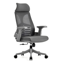 Chaise de bureau ergonomique moderne pivotante en maille, réglable, de luxe, pour grands et grands-tailles, en nylon, vente en gros de mobilier