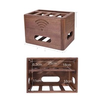 Organisateur de câbles en bois massif, boîte de rangement décorative rectangulaire pour prise de courant, gestionnaire de câbles de données, boîte en bois portable pour batterie externe