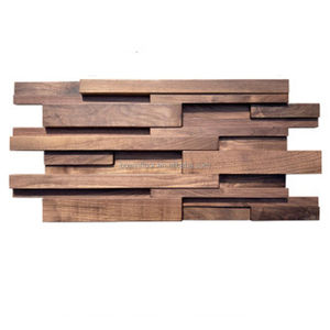 Panneau mural intérieur en noyer américain, panneau en <span class=keywords><strong>bois</strong></span> véritable 3D - Product Image 2