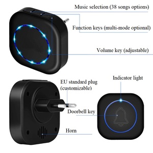 <span class=keywords><strong>Campanello</strong></span> <span class=keywords><strong>Wireless</strong></span> con Spina US EU UK, Trasmettitore Impermeabile a <span class=keywords><strong>Batteria</strong></span>, Lunga Portata, 32 Melodie, per Sicurezza Domestica - Product Image 4