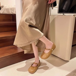 Zapatos Planos Mary Jane para Mujer, Color Caqui Sólido, Impermeables, con Logotipo Impreso en 3D, Diseño sin Tiras, Tacón Plano, para Ocio, Uso Diario - Product Image 4