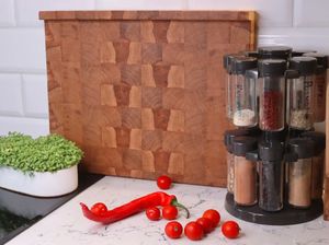 Einzigartiges End korns chneide brett mit doppelseitiger Gegen lippe, Schneide brett, Kanten korns chneide brett mit Anschlag, Metzger block - Product Image 5