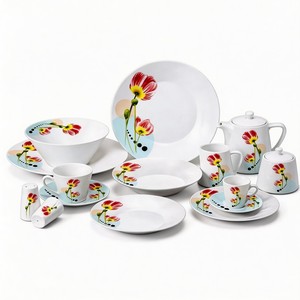 Juego <span class=keywords><strong>de</strong></span> <span class=keywords><strong>Vajilla</strong></span> <span class=keywords><strong>de</strong></span> <span class=keywords><strong>Porcelana</strong></span> con Diseño Floral <span class=keywords><strong>de</strong></span> la Marca Harvit, 47 Piezas, para 8 Personas, para Fiestas - Product Image 4