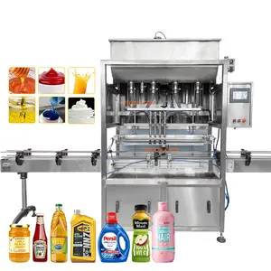 Machine de conditionnement de remplissage de crème de sauce aux pommes BBQ de pâte de citron pour le remplisseur épais de type piston de liquides de crème de bain