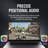 Altavoces con cable para computadora T-WOLF S6, altavoces pequeños con cable para computadora portátil, mini altavoces para juegos con bajos, altavoces portátiles RGB para estudio, altavoces de escritorio para PC gamer.