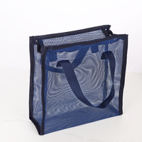 Sac de douche portable en maille noire, étanche, pour articles de toilette et maquillage pour hommes, idéal pour le fitness et le bain