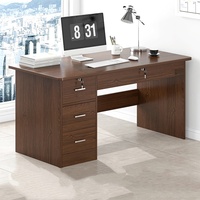 Bureau d'ordinateur simple avec serrure à tiroir Bureau d'étude pour étudiants à domicile avec espace d'écriture confortable pour chambre ou bureau à domicile
