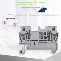 Connecteur de bornier universel à ressort FEEDAA ST 2,5 mm, bornier à vis pour rail DIN, montage sur rail électrique