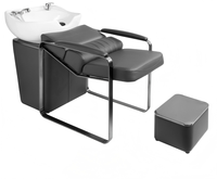 Chaise de lavage de cheveux de salon de haute qualité, chaise de lavage moderne avec repose-pieds, OEM disponible