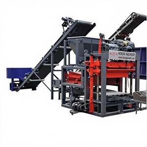 QT4コンクリート中空ブロック製造機 小型手動式 380V/220V 建築レンガ製造機 PLC制御生産ライン - Product Image 1