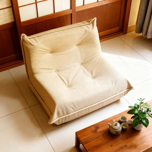 Fauteuil pouf géant confortable et convertible en velours pour foyer - Forme carrée, design moderne, couleur personnalisable, appartement, villa, salon - Product Image 2