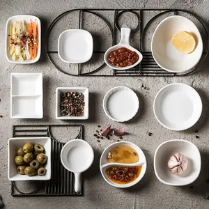 Креативное керамическое блюдо для приправы, разделенное решетчатое блюдо для закусок, блюдо для вкуса, ресторанный отель, чаша для соуса