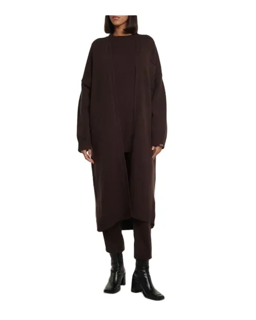 2022 winter women's cashmere coat cardigan sweater ladies oversized cardigan brown knitwear
