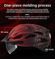 Casque de vélo VTT CE, nouveau style été, avec visière, bouton, feu arrière, léger, respirant, pour adulte, en matériau PC