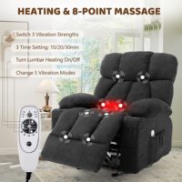 Fauteuil inclinable VANBOW en tissu personnalisé avec massage 8 points, canapé inclinable, canapé relaxant