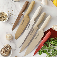 Ensemble de couteaux de cuisine en acier inoxydable Little Cook Logo personnalisable jetable en acier 3Cr13 à haute teneur en carbone Taille de la lame de 8 pouces