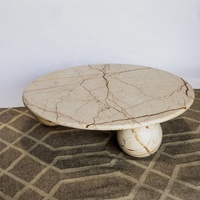 Ensemble de tables basses Sofitel Gold en marbre avec bases sphériques et surface polie