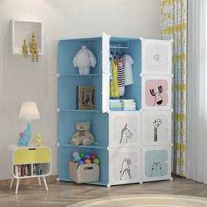 モダンコーナー家具 プラスチック製 ポータブル 子供用クローゼット キャビネット ベビー服 女の子向け 収納オーガナイザー棚 寝室用ワードローブ - Product Image 6