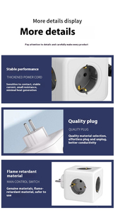 Compact Cube EU Power Strip con puertos USB C y protección contra sobretensiones - Product Image 4