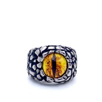 Bague vintage œil porte-bonheur pour homme, pierre œil de tigre craquelée, acier inoxydable 316L, accessoire gothique