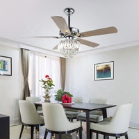 Ventilateur de plafond en cristal de 52 pouces avec lumière, ventilateur électrique pour salle à manger, chambre à coucher, lustre, ventilateur de plafond de luxe avec lumière