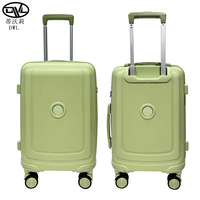 Valise à roulettes moderne en PP, motif dessin animé, vert pomme frais, 20, 24, 28 pouces, avec serrure TSA, légère, prix usine