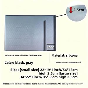 Cross-border New <b>Large</b> cat Litter <b>Mat</b> Silicone Anti-slip Foldable Pet <b>Mat</b> to Prevent Bringing Out cat Litter Silicone <b>Mat</b> - Product Image 4