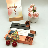 Boîte à encens personnalisée de Noël avec tiroir, motif arbre de Noël vintage, bâtonnets d'encens multicolores, boîte cadeau parfumée pour les fêtes, vente en gros
