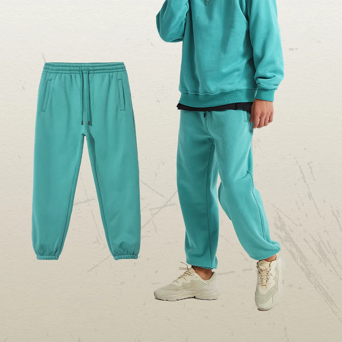 SP016 moda 360 gsm pantaloni larghi da jogging pesanti pantaloni sportivi in spugna francese personalizzati da uomo di alta qualità