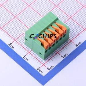 JL141V-25406GA1 Spring Terminal Block Through hole Component (THT),P=2.54mm Connector 1x6P 2.54mm Green Through Hole - Product Image 1