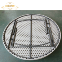 Table pliante ronde d'extérieur en plastique HDPE blanc, idéale pour les mariages et les fêtes, vente chaude de l'usine de Foshan