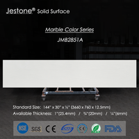 JESTONE Chine Surface solide 6mm 12mm Motif marbre blanc Résine acrylique Veining Personnalisable Plaque de surface solide
