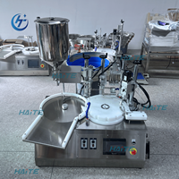 Machine de remplissage et de bouchage automatique HAITE pour flacons ronds de crème cosmétique, sérum pour la peau, huile capillaire, monobloc, trémie