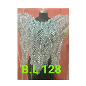 Unique Design Beaded Work Women Blouse New Fashion Custom Sleeve African Blouse for Worldwide Export