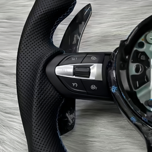Volante de Coche de Fibra de Carbono Forjado Personalizado, Apto para <span class=keywords><strong>BMW</strong></span> F06 F10 F15 F16 F22 F30 F31 F32 F33 M3 M4 E91 E92 E71 F87 F81 - Product Image 2