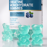 Bonbons gélifiés de créatine monohydrate pour adultes, saveur myrtille, sans sucre, pour la musculation, la récupération de la fatigue et la pré-entraînement (vente en gros)
