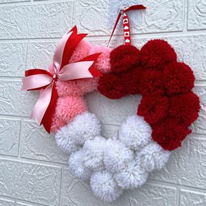 Guirlande en forme de cœur en gros pour décoration de mariage, guirlande pompons DIY pour la Saint-Valentin, décoration suspendue en peluche pour intérieur, cadeau - Product Image 4