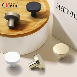 Oukali Hot Selling Furniture Cabinet Handle Black Brushed Brass Zinc Alloy Kitchen Cabinet Bedroom Drawer Handles and <strong>Knobs</strong> - Product Image 2