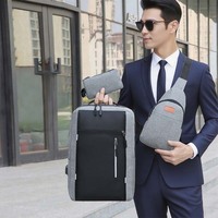 Set de Mochila para Portátil de Oficina para Hombre de Gran Capacidad al por Mayor 3 en 1, Bolsa de Viaje de Negocios Impermeable con Cierre de Material Poliéster