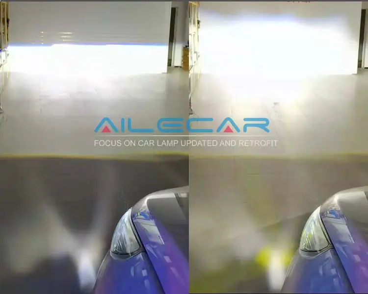 AILECAR Universal Led Projector Lens 3.0''inch Auto Headlight 65W RHD LHD Fcar Lighting System